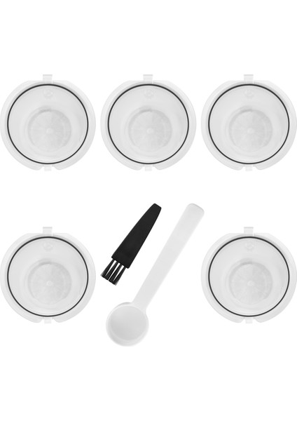 Nestle Dolce Gusto Kahve Kapsül Filtresi Kupası Için 5 Adet Yeniden Kullanılabilir Filtre Sepeti Kapakları Yeniden Kullanılabilir Kaşık Fırçası-1 (Yurt Dışından) modelleri