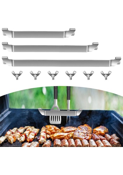 Blackstone Sac Tava Paslanmaz Çelik Izgara Barbekü Alet Tutucu Rafı Düz Üst Sac Tava Aksesuarları Için 3 Adet Spatula Tutucu (Yurt Dışından) fiyatları