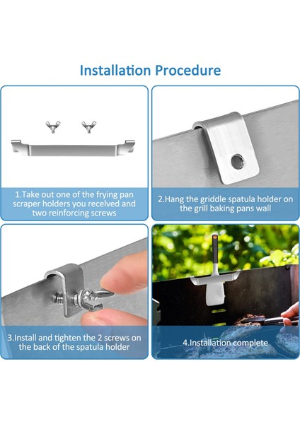 Blackstone Sac Tava Paslanmaz Çelik Izgara Barbekü Alet Tutucu Rafı Düz Üst Sac Tava Aksesuarları Için 3 Adet Spatula Tutucu (Yurt Dışından) indirimleri