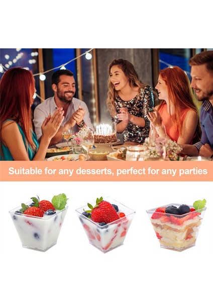 Parti Için 100 Adet 2 Oz Mini Tatlı Kapları Küçük Plastik Tatlı Kapları Puding Meyve Için Tek Kullanımlık Tatlı Kapları (Yurt Dışından) fırsatları