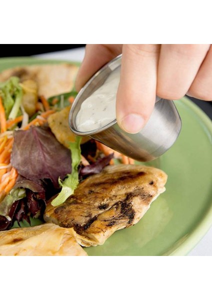 Paket 10'lu - Premium Fırçalanmış Paslanmaz Çelik Sos Kapları, Baharat Kapları, Sıvı Soslar, Kaseler - 2,5 Oz 70 ml (Yurt Dışından) fiyatları