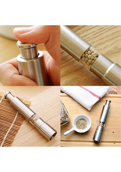 Tek Elle Kullanım Için Başparmak Düğmeli Tuz Öğütücü ve Karabiber Değirmeni Seti, Karabiber, Deniz Tuzu ve Baharatlar Için (Yurt Dışından) modelleri
