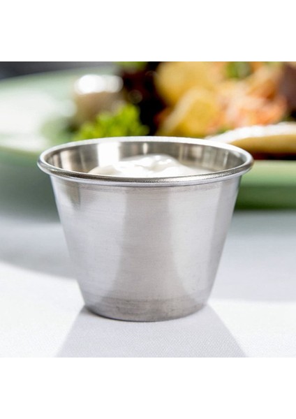 Paket 10'lu - Premium Fırçalanmış Paslanmaz Çelik Sos Kapları, Baharat Kapları, Sıvı Soslar, Kaseler - 2,5 Oz 70 ml (Yurt Dışından) fırsatları
