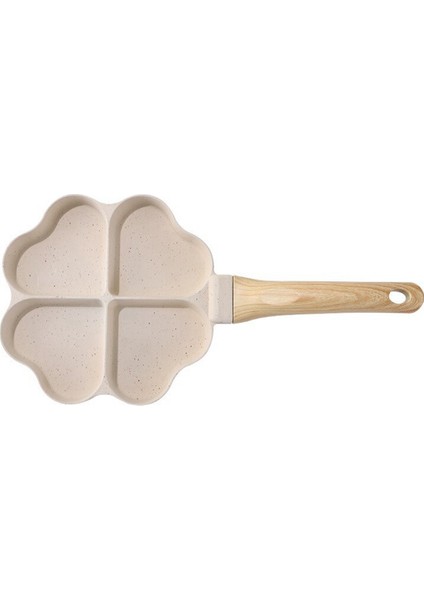 Kalp Şeklinde Yumurta Tavası Mini Yumurta Köftesi Tavası Hamburger Biftek 4 Izgara Kahvaltı Tavası, Beyaz (Yurt Dışından)