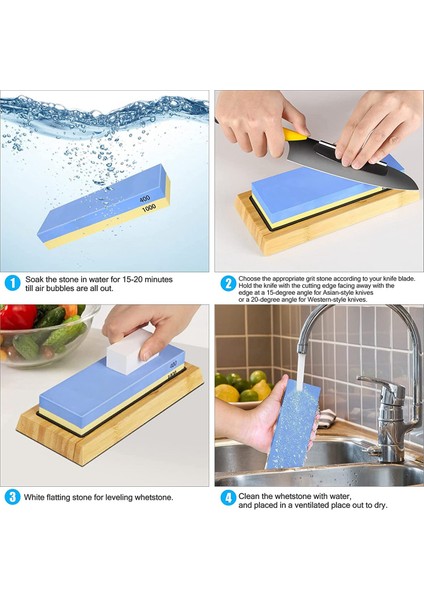 Bıçak Bileme Taşı Seti, 4 Taraflı Kum 400/1000 3000/8000 Bileme Taşı, Profesyonel Bileme Taşı Bıçak Bileme Seti (Yurt Dışından) fiyatları