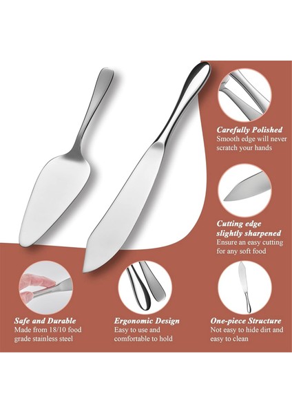 Düğün Için Pasta Kesme Seti, Pasta Bıçağı ve Servis Seti, Klasik Tasarım Pasta Servis Seti 2 Parça, Bulaşık Makinesinde Yıkanabilir, C (Yurt Dışından) fiyatları