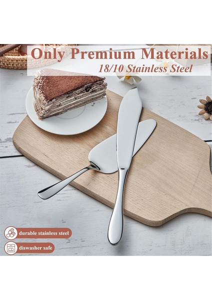 Düğün Için Pasta Kesme Seti, Pasta Bıçağı ve Servis Seti, Klasik Tasarım Pasta Servis Seti 2 Parça, Bulaşık Makinesinde Yıkanabilir, C (Yurt Dışından) indirimleri
