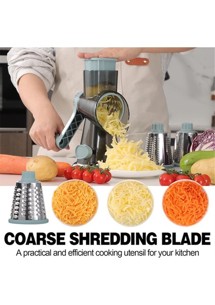 3'ü 1 Arada Döner Peynir Rendesi, Manuel Sebze Dilimleyici ve Kuruyemiş Öğütücü, Paslanmaz Çelik Mutfak Rendesi Beyaz (Yurt Dışından) indirimleri