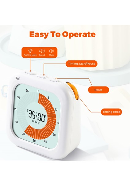 Çocuklar Için Görsel Zamanlayıcı, 3 Alarm Modlu 60 Dakikalık Dijital Çocuk Zamanlayıcısı, Zaman Yönetimi Aracı (Yurt Dışından) fiyatları