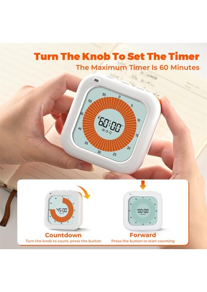 Çocuklar Için Görsel Zamanlayıcı, 3 Alarm Modlu 60 Dakikalık Dijital Çocuk Zamanlayıcısı, Zaman Yönetimi Aracı (Yurt Dışından) fırsatları
