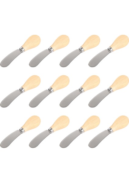 12 Adet Ahşap Saplı Peynir Sürme Bıçağı, Tereyağı Sürme Bıçağı, Sandviç, Kremalı Peynirli Kek, Sos Bıçağı Seti, 4,9 Inç (Yurt Dışından) fiyatları
