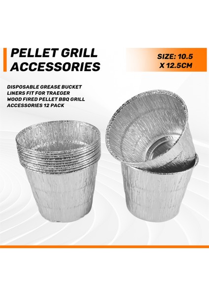 Traeger Odun Ateşinde Pelet Barbekü Izgara Aksesuarlarına Uygun Tek Kullanımlık Yağ Kovası Astarları 12'li Paket (Yurt Dışından) fırsatları