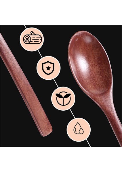 Kaşıklar Ahşap Çorba Kaşığı 5 Parça Çevre Dostu Sofra Takımı Doğal Elips Ahşap Kepçe Kaşık Seti Yemek, Karıştırma, Sofra Takımı, Kahve, Çay, Tatlı ve Kılıflı (Yurt Dışından) indirimleri