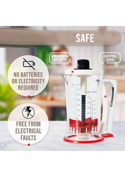 Hamur Karıştırıcı ve Dağıtıcı - Krep Hamur Dağıtıcı - Krep Dağıtıcı - Sıkma Saplı Hamur Dağıtıcı - 900 ml (Yurt Dışından) fırsatları