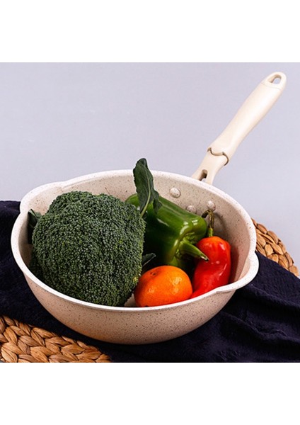 Kalın Tabanlı Taş Kızartma Tavası Çok Işlevli Yapışmaz Tavalar Derin Nuga Tencere Büyük Ağızlı Wok Tavası 20 cm (Yurt Dışından) fiyatları