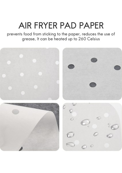 100 Adet Hava Fritözü Parşömen Kağıdı Delikli Ağartılmamış Kare Hava Fritözü Kaplamaları Buharlı Parşömen Kaplaması (Yurt Dışından) fırsatları