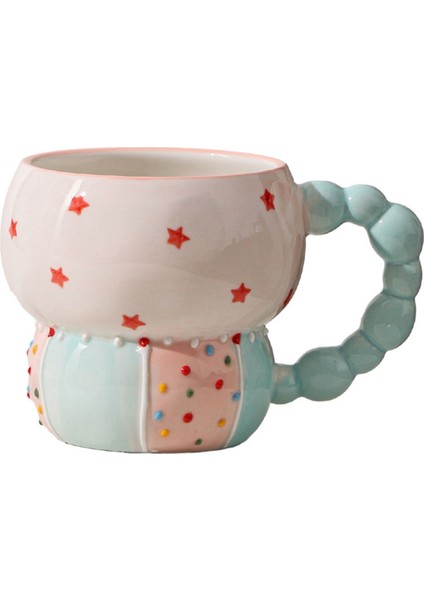 Seramik Bardak Renkli Kahve Fincanı Ev Fincanı Kahvaltı Fincanı Süt Kahve Çay Meyve Suyu Yulaf Suyu Fincanı, D (Yurt Dışından)