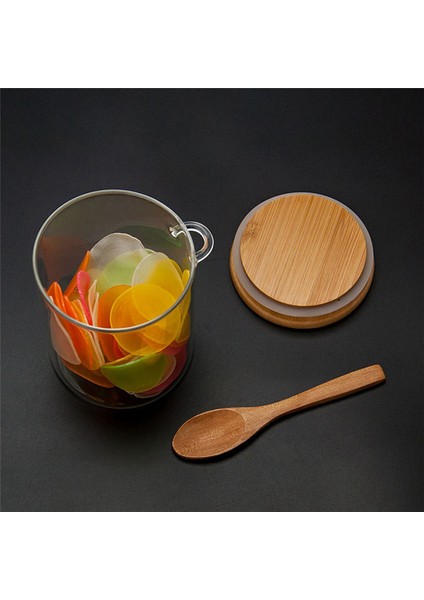 Bambu Kapaklı ve Kaşıklı Cam Kavanozlar, Ahşap Kapaklı ve Kepçeli 17 Oz Cam Şeker Kabı, Kahve Çay Kavanozları (Yurt Dışından) indirimleri