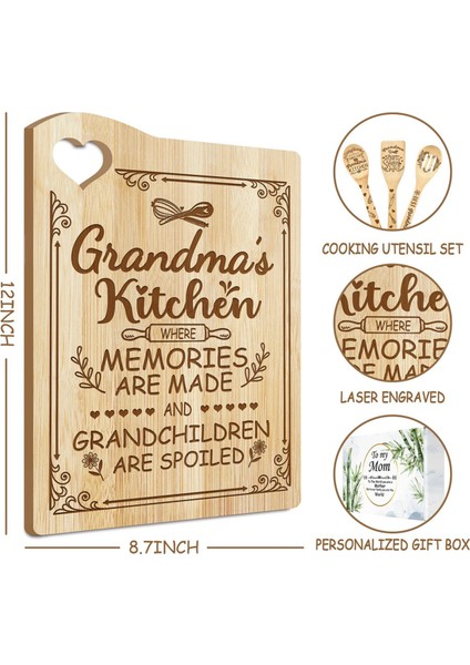 Bambu Kesme Tahtası Anneler Günü Hediyesi Kesme Tahtası, Yemek Tahtası (Büyükanne) (Yurt Dışından) fırsatları