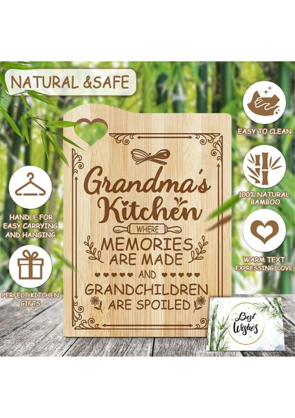 Bambu Kesme Tahtası Anneler Günü Hediyesi Kesme Tahtası, Yemek Tahtası (Büyükanne) (Yurt Dışından) indirimleri