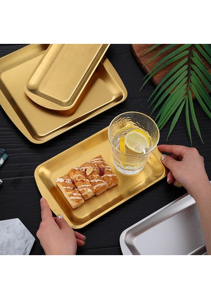 Yemek Tabağı 304 Paslanmaz Çelik Dikdörtgen Tabak Kore Barbekü Tabağı, Suşi Tabağı, Tatlı Tepsi Saklama Tepsisi, D (Yurt Dışından) modelleri