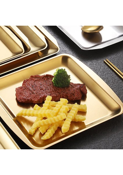 Yemek Tabağı 304 Paslanmaz Çelik Dikdörtgen Tabak Kore Barbekü Tabağı, Suşi Tabağı, Tatlı Tepsi Saklama Tepsisi, D (Yurt Dışından) fırsatları