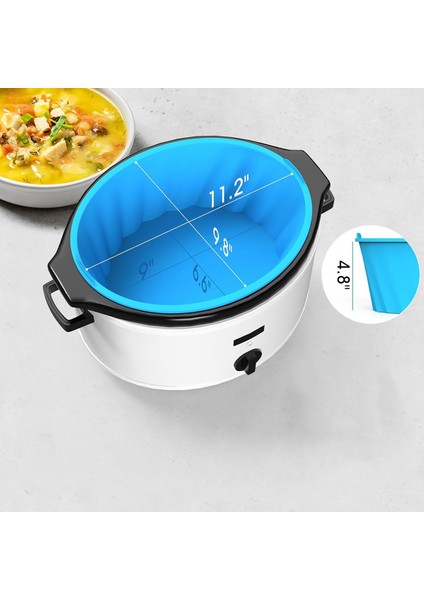 Yavaş Pişirici Kaplamaları, 6 Litre Yavaş Pişirici Kaplaması, Yeniden Kullanılabilir Silikon Yavaş Pişirici Kaplaması, Güveç Kaplamalarına Uygun Kaplamalar (Mavi) (Yurt Dışından) indirimleri