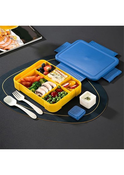 Bento Öğle Yemeği Kutusu, Çocuk/yetişkin Yemek Kutusu ve Çatal Bıçak Kutusu, Mikrodalga Bölmeli Öğle Yemeği Kutusu, Bulaşık Makinesinde Yıkanabilir Öğle Yemeği Kutusu C (Yurt Dışından)