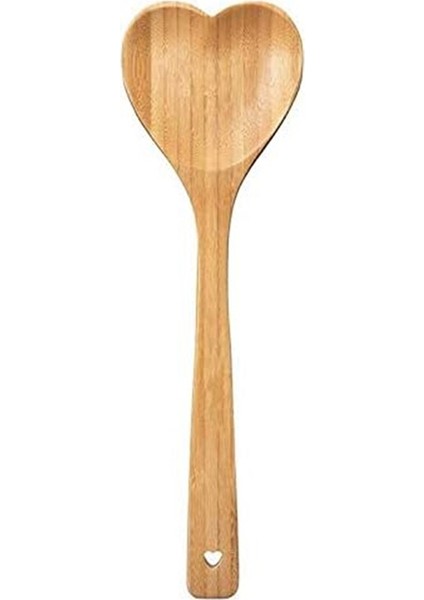 Kalp Şeklinde Bambu Kaşık - Üzerinde "aşk Kaşığı" Yazısı Bulunan Ahşap Servis Karıştırma Kaşığı - Benzersiz Hediye Fikri (Yurt Dışından)