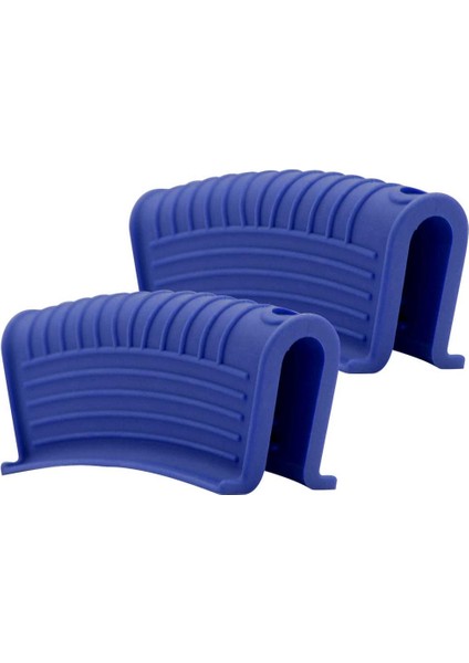 Kalınlaştırılmış Silikon Tava Sapı Kılıfı Yalıtım Kılıfı Tava Kulak Klipsi Dökme Demir Tava Kızartma Tavası Wok Sapı Tutucu, Mavi, 2 Adet (Yurt Dışından)