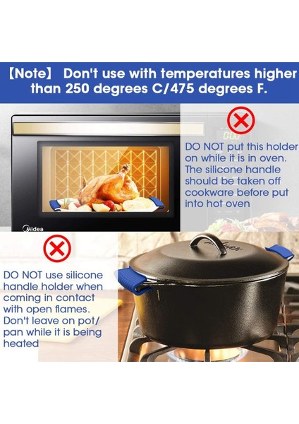 Kalınlaştırılmış Silikon Tava Sapı Kılıfı Yalıtım Kılıfı Tava Kulak Klipsi Dökme Demir Tava Kızartma Tavası Wok Sapı Tutucu, Mavi, 2 Adet (Yurt Dışından) modelleri