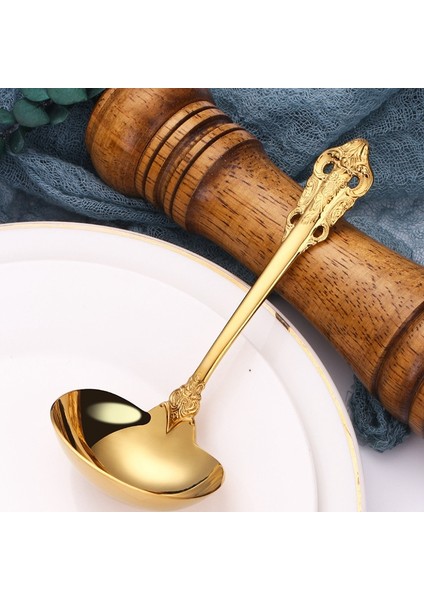 304 Paslanmaz Çelik Çorba Kepçesi Pişirme Aleti Mutfak Aksesuarları Altın Kepçe Sofra Takımları Altın Kaplama Çorba Servis Kaşığı (Yurt Dışından) fırsatları