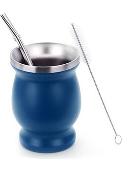 Paslanmaz Çelik Çay Bardağı Yalıtımlı Pipetli Bardak Çay Bardağı Seti Yalıtımlı Basit Bardak Mavi (Yurt Dışından) indirimleri