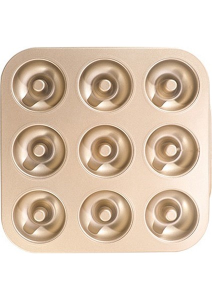 Delikli Donut Kek Kalıbı Dıy Çikolatalı Pasta Tatlı Kurabiye Muffin Pişirme Kalıbı El Yapımı Gereçler 9 Bardak Altın (Yurt Dışından)