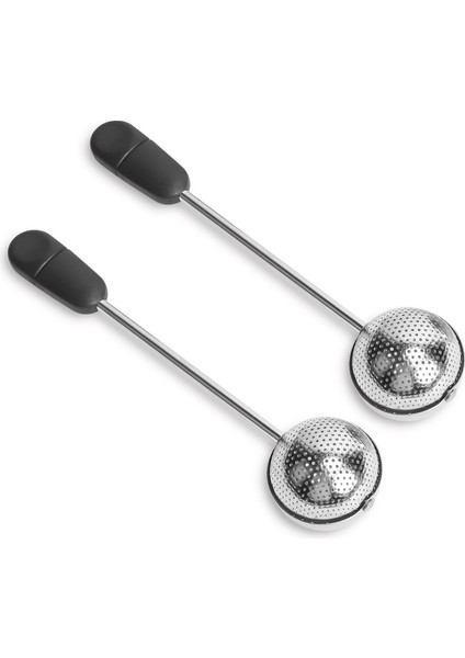 Uzun Saplı Bükme Çay Topu, 2 Adet Çay Topu Demliği, Çay Demliği, Yeniden Kullanılabilir Çay Demliği, Paslanmaz Çelik (Yurt Dışından)