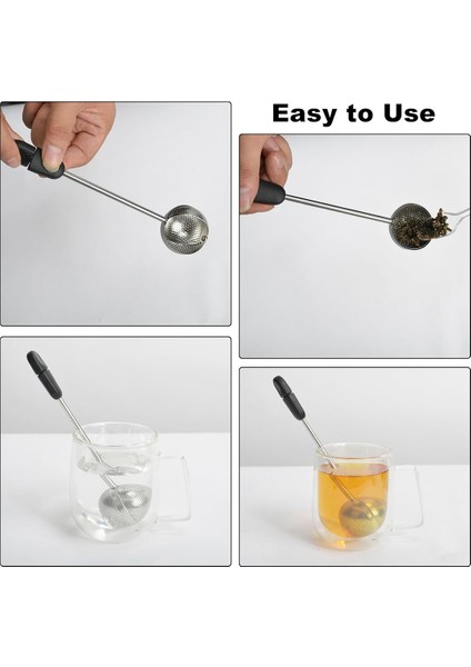 Uzun Saplı Bükme Çay Topu, 2 Adet Çay Topu Demliği, Çay Demliği, Yeniden Kullanılabilir Çay Demliği, Paslanmaz Çelik (Yurt Dışından) fırsatları