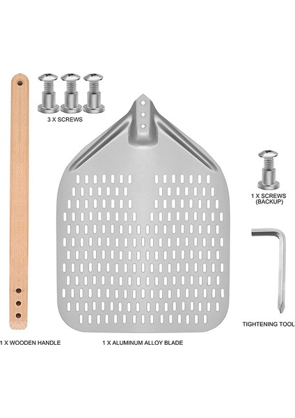 Delikli Pizza Küreği, Profesyonel Eloksallı Alüminyum Pizza Kürekleri, Çıkarılabilir Dikdörtgen Pizza Çevirme Spatulası (Yurt Dışından) indirimleri