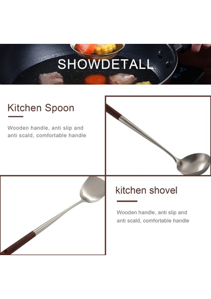 Wok Spatula ve Kepçe Alet Seti, Wok Için 17 Inç Spatula, Paslanmaz Çelik Wok Spatula (Yurt Dışından) indirimleri