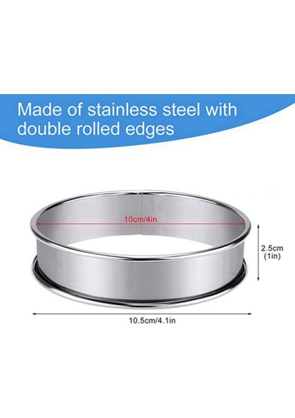 Inç Muffin Halkası Crumpet Halkaları, 20'li Set Paslanmaz Çelik Muffin Halkası Kalıpları Çift Açılmış Tart Halkaları Yuvarlak Tart Halkası (Yurt Dışından) fiyatları