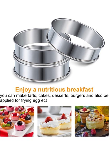 Inç Muffin Halkası Crumpet Halkaları, 20'li Set Paslanmaz Çelik Muffin Halkası Kalıpları Çift Açılmış Tart Halkaları Yuvarlak Tart Halkası (Yurt Dışından) modelleri