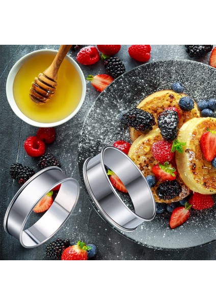 Inç Muffin Halkası Crumpet Halkaları, 20'li Set Paslanmaz Çelik Muffin Halkası Kalıpları Çift Açılmış Tart Halkaları Yuvarlak Tart Halkası (Yurt Dışından) fırsatları