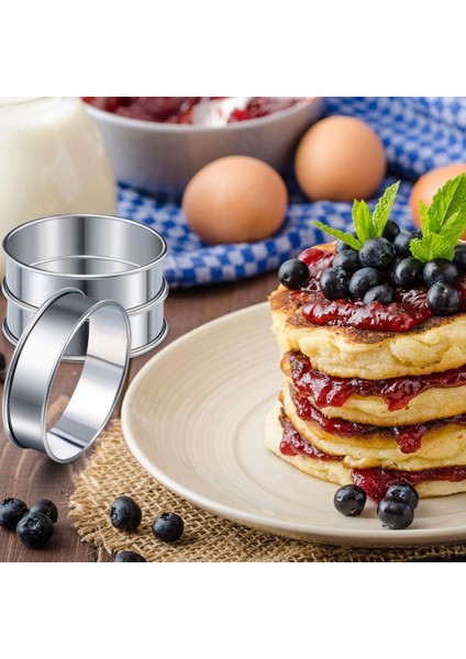 Inç Muffin Halkası Crumpet Halkaları, 20'li Set Paslanmaz Çelik Muffin Halkası Kalıpları Çift Açılmış Tart Halkaları Yuvarlak Tart Halkası (Yurt Dışından) indirimleri