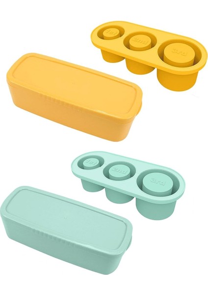 20-40 Oz Bardaklar Için Kapaklı Silikon Buz Küpü Tepsisi, Kupa Için 3 Içi Boş Silindir Buz Küpü Kalıbı, Yeniden Kullanılabilir Büyük Boy B (Yurt Dışından)