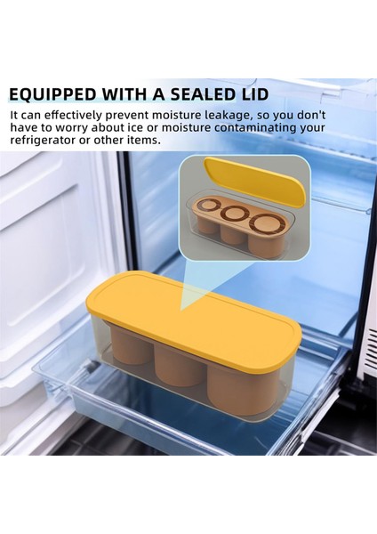 20-40 Oz Bardaklar Için Kapaklı Silikon Buz Küpü Tepsisi, Kupa Için 3 Içi Boş Silindir Buz Küpü Kalıbı, Yeniden Kullanılabilir Büyük Boy B (Yurt Dışından) fırsatları