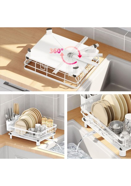 Mutfak Tezgahları Için Kompakt Bulaşıklık, Süzgeç Plakası, Çatal Bıçaklık ve Ayarlanabilir Döner Başlıklı Bulaşık Süzgeci (Yurt Dışından) fırsatları
