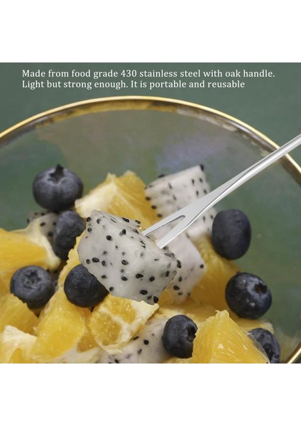 Paslanmaz Çelik Renk Kodlu Çikolata Çeşmesi Peynir Fondü Çatalları Meşe Ağacı Saplı Isıya Dayanıklı, Şişli Hatmi Kızartma Çubukları, 9,5 Inç (Yurt Dışından) modelleri