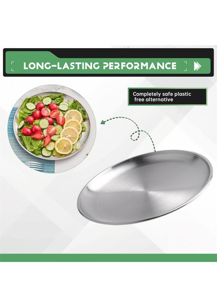 20 cm Paslanmaz Çelik Kemik Tükürük Kabı Gümüş Sığ Tepsi Metal Yemek Diski Yuvarlak Tabak Tatlı Sofra Takımı (Yurt Dışından) indirimleri