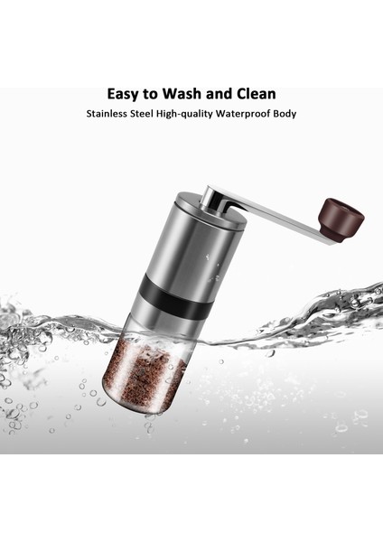 Manuel Kahve Öğütücü - Seramik Çapaklı El Kahve Değirmeni 6 Ayarlanabilir Ayar - Taşınabilir El Kranklı (Düz) (Yurt Dışından) fırsatları