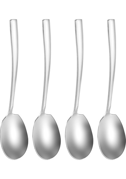 Büyük Servis Kaşığı, 4'lü Paslanmaz Çelik Büyük Servis Kaşığı Seti, Şık Büfe Ziyafet Partisi Tatil Için Ayna Kaplaması (Yurt Dışından)