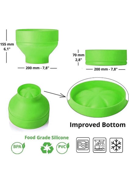 Patlamış Mısır Mikrodalga Silikon Katlanabilir Mutfak Kolay Aletleri Kendin Yap Patlamış Mısır Kovası Kase Yapıcı Kapaklı, Yeşil (Yurt Dışından) fiyatları